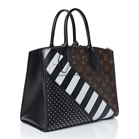 black and white replica steamer bag|LOUIS VUITTON Calfskin Monogram City Steamer MM Black White .